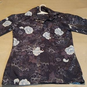 Silk floral pattern dress shirt